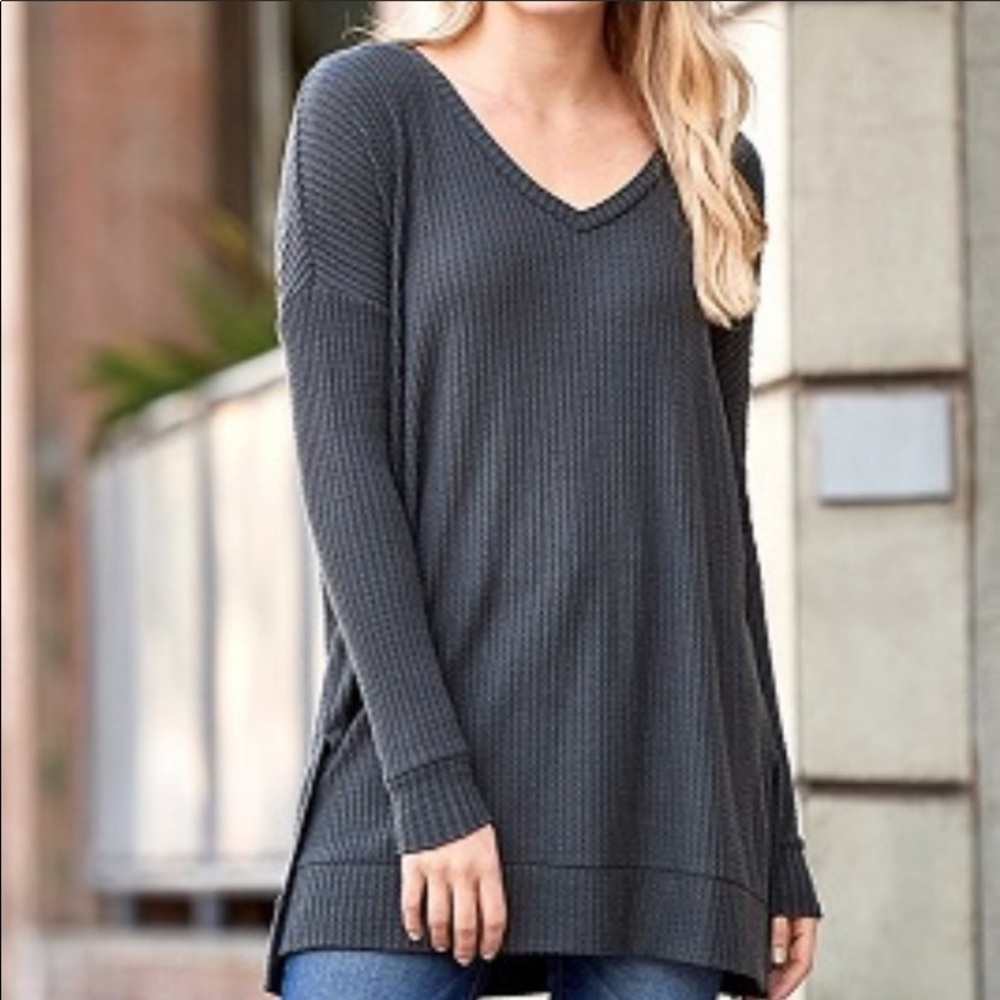 Waffle knit tunic
